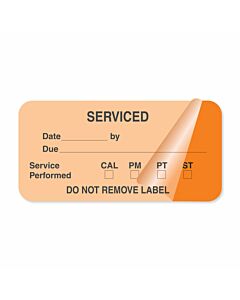 Label Self-Laminating Paper Removable Serviced Date 1-1/2" Core 2" x 1" Fl. Orange, 1000 per Roll