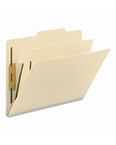 Smead® Top Tab Folder Fas# 1&3, 18pt Manila 2/5" Cut Tab In Center Position, 1 Divider 2" Expansion 11-3/4" X 10", 50 per Case