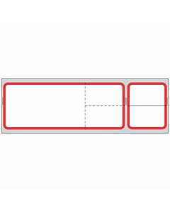 Misys/Sunquest/Epic Direct Thermal Label, Paper, 4-1/8"x1-3/16" 1-1/2" Core, Red Border, 1200 per roll, 8 rolls per box