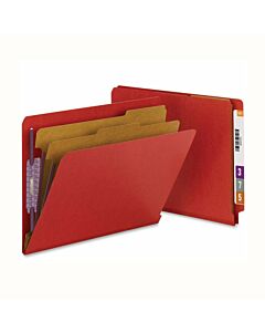 Smead® End Tab Folder Fas# 1&3, 25pt Pressboard Red 2 Dividers 2" Expansion 12-1/4" x 9-1/2", 50 per Case