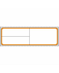 Label Meditech Direct Thermal Paper Permanent 1" Core 4"x1 1/4" White with Orange 1000 per Roll, 8 Rolls per Case