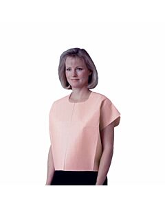 Disposable Mammography Cape Front or Back Opening Peach Tissue/Poly/Tissue 30"x21" - 100 per Case