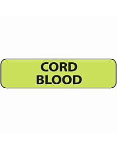 Label Paper Removable Cord Blood, 1" Core, 1 1/4" x 5/16", Fl. Chartreuse, 760 per Roll