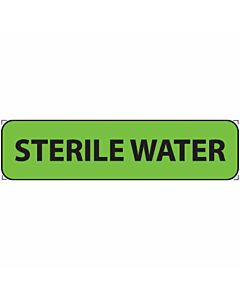 Label Paper Removable Sterile Water, 1" Core, 1 1/4" x 5/16", Fl. Green, 760 per Roll