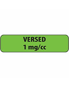 Label Paper Removable Versed 1" mg/cc 1 Core 1 1/4" x 5/16", Fl. Green, 760 per Roll