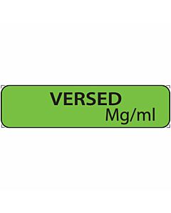 Label Paper Removable Versed mg/ml, 1" Core, 1 1/4" x 5/16", Fl. Green, 760 per Roll