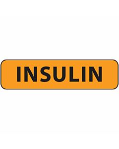 Label Paper Removable Insulin, 1" Core, 1 1/4" x 5/16", Fl. Orange, 760 per Roll