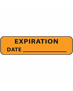 Label Paper Removable Expiration Date, 1" Core, 1 1/4" x 5/16", Fl. Orange, 760 per Roll