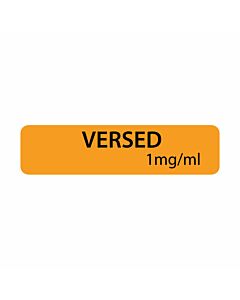 Label Paper Permanent Versed 1" mg/ml 1 Core 1 1/4" x 5/16", Fl. Orange, 760 per Roll