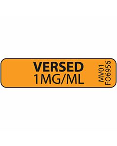 Label Paper Removable Versed 1"mg/ml 1 Core 1 1/4" x 5/16", Fl. Orange, 760 per Roll