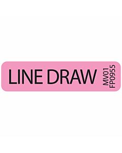 Lab Communication Label (Paper, Removable) Line Draw 1 1/4"x5/16" Fluorescent Pink - 760 per Roll