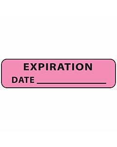 Label Paper Removable Expiration Date, 1" Core, 1 1/4" x 5/16", Fl. Pink, 760 per Roll