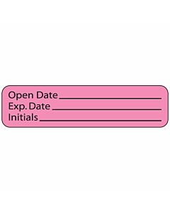 Label Paper Permanent Open Date___ Exp., 1" Core, 1 1/4" x 5/16", Fl. Pink, 760 per Roll