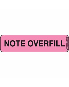 Label Paper Permanent Note Overfill, 1" Core, 1 1/4" x 5/16", Fl. Pink, 760 per Roll