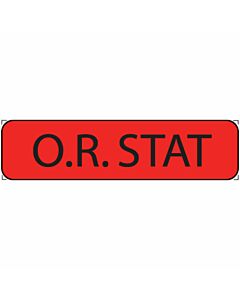 Label Paper Permanent OR STAT, 1" Core, 1 1/4" x 5/16", Fl. Red, 760 per Roll