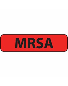 Label Paper Permanent MRSA, 1" Core, 1 1/4" x 5/16", Fl. Red, 760 per Roll