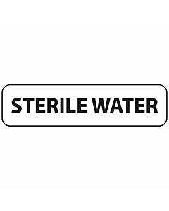 Label Paper Removable Sterile Water, 1" Core, 1 1/4" x 5/16", White, 760 per Roll