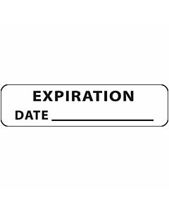 Label Paper Removable Expiration Date, 1" Core, 1 1/4" x 5/16", White, 760 per Roll
