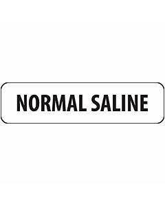 Label Paper Removable Normal Saline, 1" Core, 1 1/4" x 5/16", White, 760 per Roll