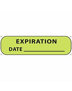 Label Paper Permanent Expiration Date 1" Core 1 7/16"x3/8" Fl. Chartreuse 666 per Roll