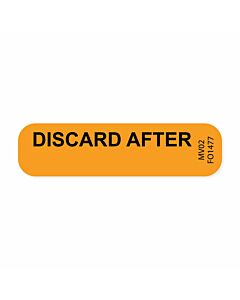 Label Paper Removable Discard After, 1" Core, 1 7/16" x 3/8", Fl. Orange, 666 per Roll