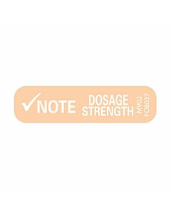 Label Paper Removable Note Dosage Strength, 1" Core, 1 7/16" x 3/8", Fl. Orange, 666 per Roll