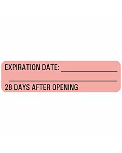Label Paper Permanent Expiration Date: (28 1" Core 1 7/16"x3/8" Fl. Red 666 per Roll
