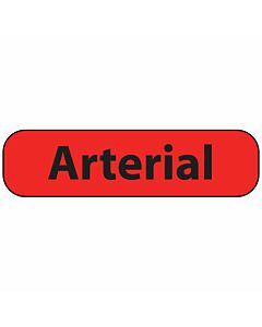 Label Paper Permanent Arterial 1" Core 1 7/16"x3/8" Fl. Red 666 per Roll