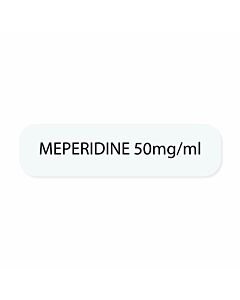 Label Paper Permanent Meperidine 50mg/ml, 1" Core, 1 7/16" x 3/8", White, 666 per Roll