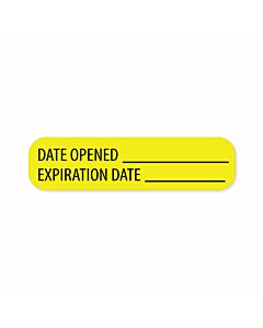 Label Paper Permanent Date Opened 1" Core 1 7/16"x3/8" Yellow 666 per Roll