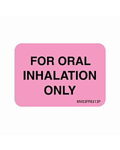 Label Paper Permanent for oral Inhalation 1" Core 1 7/16"x1 Fl. Pink 666 per Roll