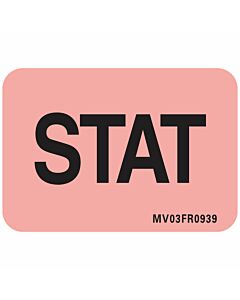 Lab Communication Label (Paper, Permanent) Stat 1 7/16"x1 Fluorescent Red - 666 per Roll