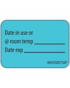Label Paper Permanent Date In Use 1" Core 1 7/16"x1 Blue 666 per Roll