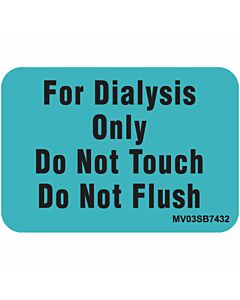 Label Paper Removable For Dialysis Only, 1" Core, 1 7/16" x 1", Blue, 666 per Roll
