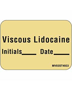 Label Paper Removable Viscous Lidocaine, 1" Core, 1 7/16" x 1", Tan, 666 per Roll
