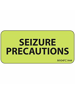 Label Paper Removable Seizure Precautions, 1" Core, 2 1/4" x 1", Fl. Chartreuse, 420 per Roll