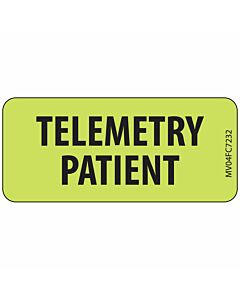 Label Paper Removable Telemetry Patient, 1" Core, 2 1/4" x 1", Fl. Chartreuse, 420 per Roll