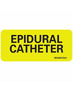 Label Paper Removable Epidural Catheter, 1" Core, 2 1/4" x 1", Fl. Chartreuse, 420 per Roll