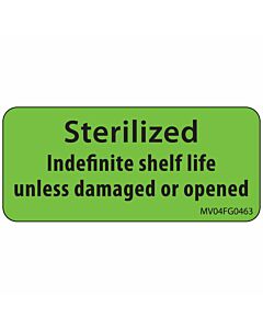 Label Paper Removable Sterilized, 1" Core, 2 1/4" x 1", Fl. Green, 420 per Roll