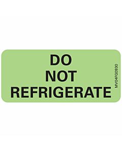 Lab Communication Label (Paper, Removable) Do Not Refrigerate 2-1/4"x1" Fluorescent Green - 420 per Roll