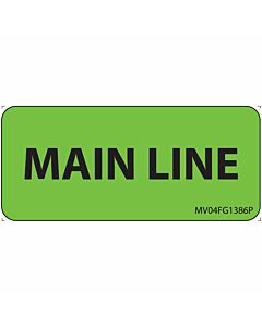 Label Paper Removable Main Line, 1" Core, 2 1/4" x 1", Fl. Green, 420 per Roll