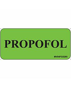 Label Paper Removable Propofol, 1" Core, 2 1/4" x 1", Fl. Green, 420 per Roll