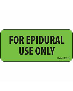 Label Paper Removable For Epidural Use, 1" Core, 2 1/4" x 1", Fl. Green, 420 per Roll