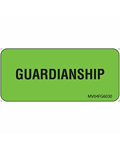Label Paper Removable Guardianship, 1" Core, 2 1/4" x 1", Fl. Green, 420 per Roll