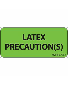 Label Paper Removable Latex Precaution(s), 1" Core, 2 1/4" x 1", Fl. Green, 420 per Roll