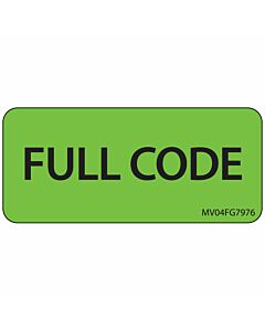 Label Paper Removable Full Code, 1" Core, 2 1/4" x 1", Fl. Green, 420 per Roll
