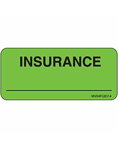 Label Paper Removable Insurance, 1" Core, 2 1/4" x 1", Fl. Green, 420 per Roll