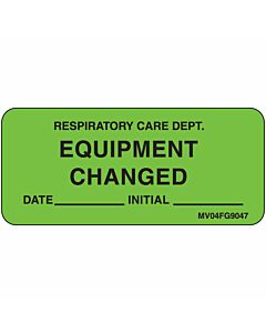 Label Paper Removable Respiratory Care, 1" Core, 2 1/4" x 1", Fl. Green, 420 per Roll