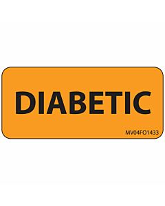 Label Paper Removable Diabetic, 1" Core, 2 1/4" x 1", Fl. Orange, 420 per Roll