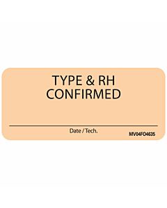 Lab Communication Label (Paper, Removable) Type & RH 2 1/4"x1 Fluorescent Orange - 420 per Roll